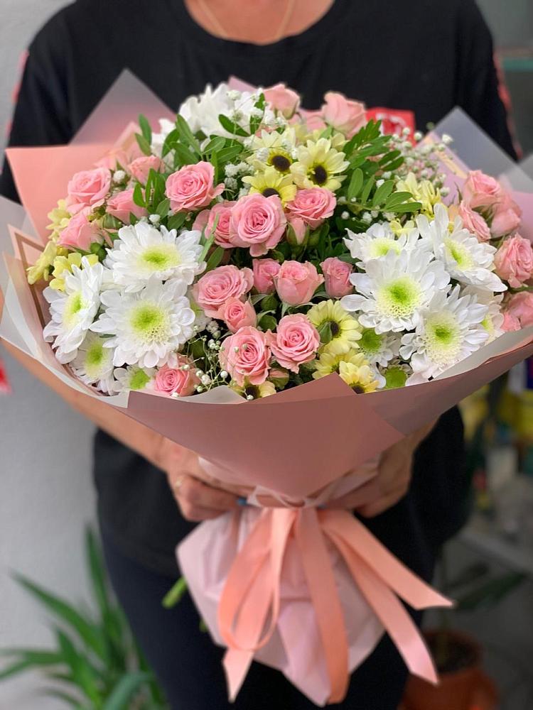 Букет цветов из: Розы и Хризантемы в Юшково