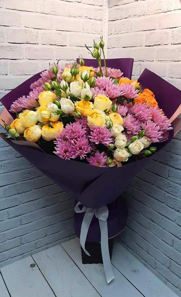 Букет цветов из: Хризантемы и Розы в Юшково