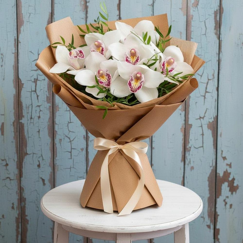 Букет цветов из: Орхидеи и Розы в Юшково