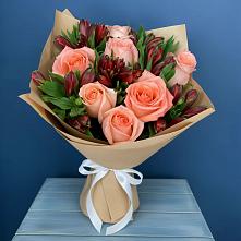 Букет цветов из:  Розы и Альстромерии в Юшково
