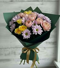 Букет цветов из:  Хризантемы и Розы в Юшково