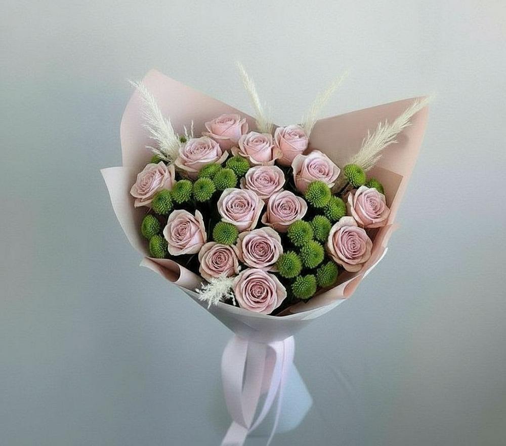 Букет цветов из: Розы и Хризантемы в Юшково