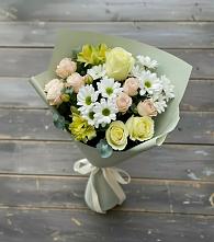 Букет цветов из:  Альстромерии, Розы и Хризантемы #REPLACE_PRED# Юшково