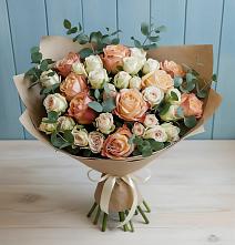 Букет цветов из:  Альстромерии и Розы в Юшково