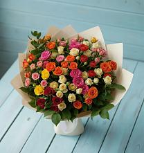 Букет Микс из разноцветных кустовых роз #REPLACE_PRED# Юшково